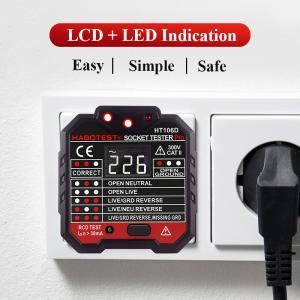 LCD Display Plug Socket Tester , CE Electric Socket Tester