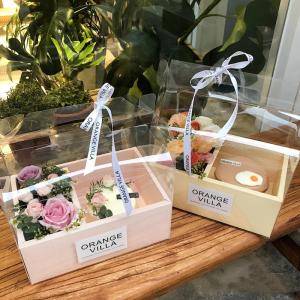 Custom Flower Gift Box with PVC Window and Ribbon Handle