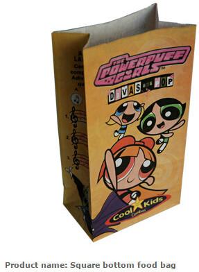 Recyclable sandwich bread food packaging brown paper bag,square bottom fod bag