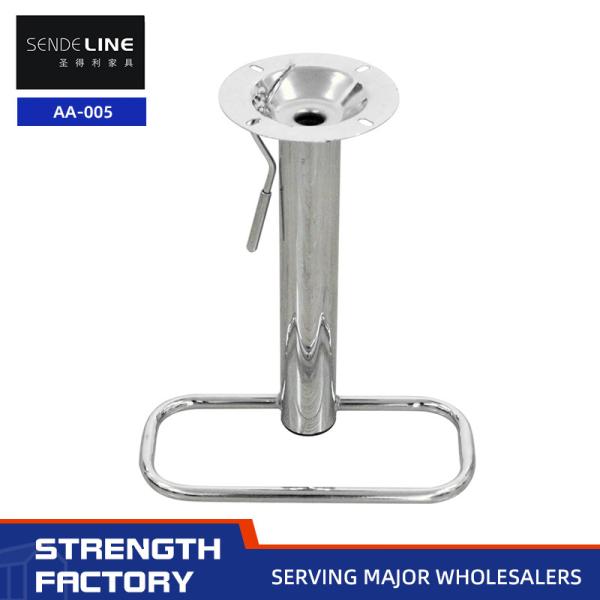Chrome Plated Swivel Bar Chair Accessories 390mm High Iron Pipe Metal Fittings