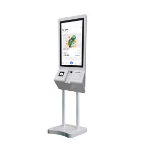 China 27 Inch B-shaped Self Service Checkout Kiosk Menuboard Pos Machine With Printer QR Code Scanner on sale China 27 Inch B-shaped Self Service Checkout Kiosk Menuboard Pos Machine With Printer QR Code Scanner on sale