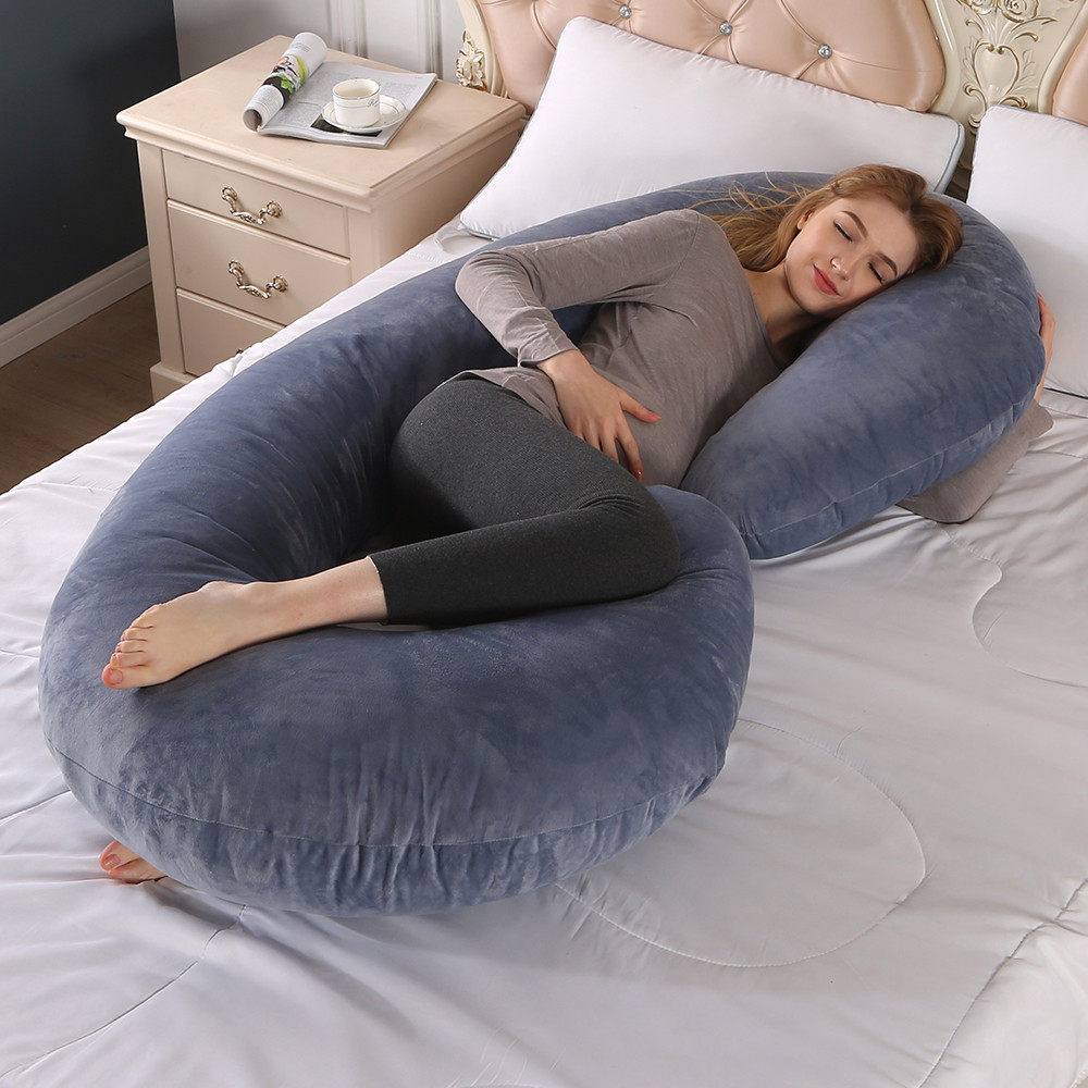 C Shaped 135*70cm Maternity Pregnancy Pillow 100% Polyester Filling