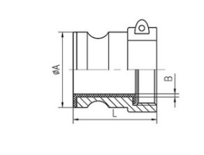 1-1/4" PTFE Lined Camlock Hose Coupling / Type A Camlock Fitting