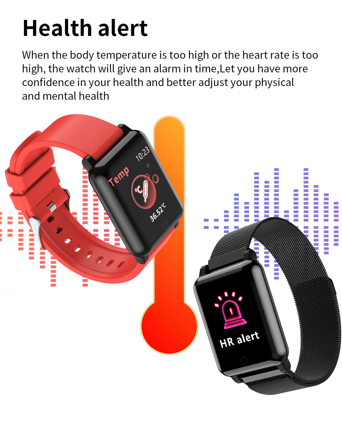 Magnetic Metal Watch Band F52 Accurate Temperature Measurement Smartwatch