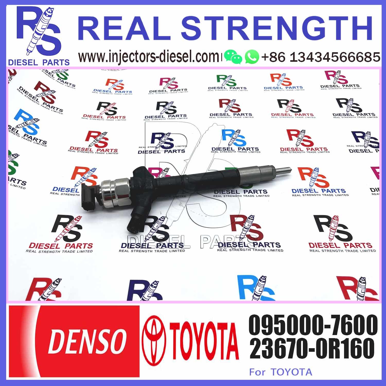 Injector Nozzle 23670-0R160 095000-7600 Injector For Toyota 2AD-FTV Avensis Common Rail Injector 23670-0R160 095000-7600