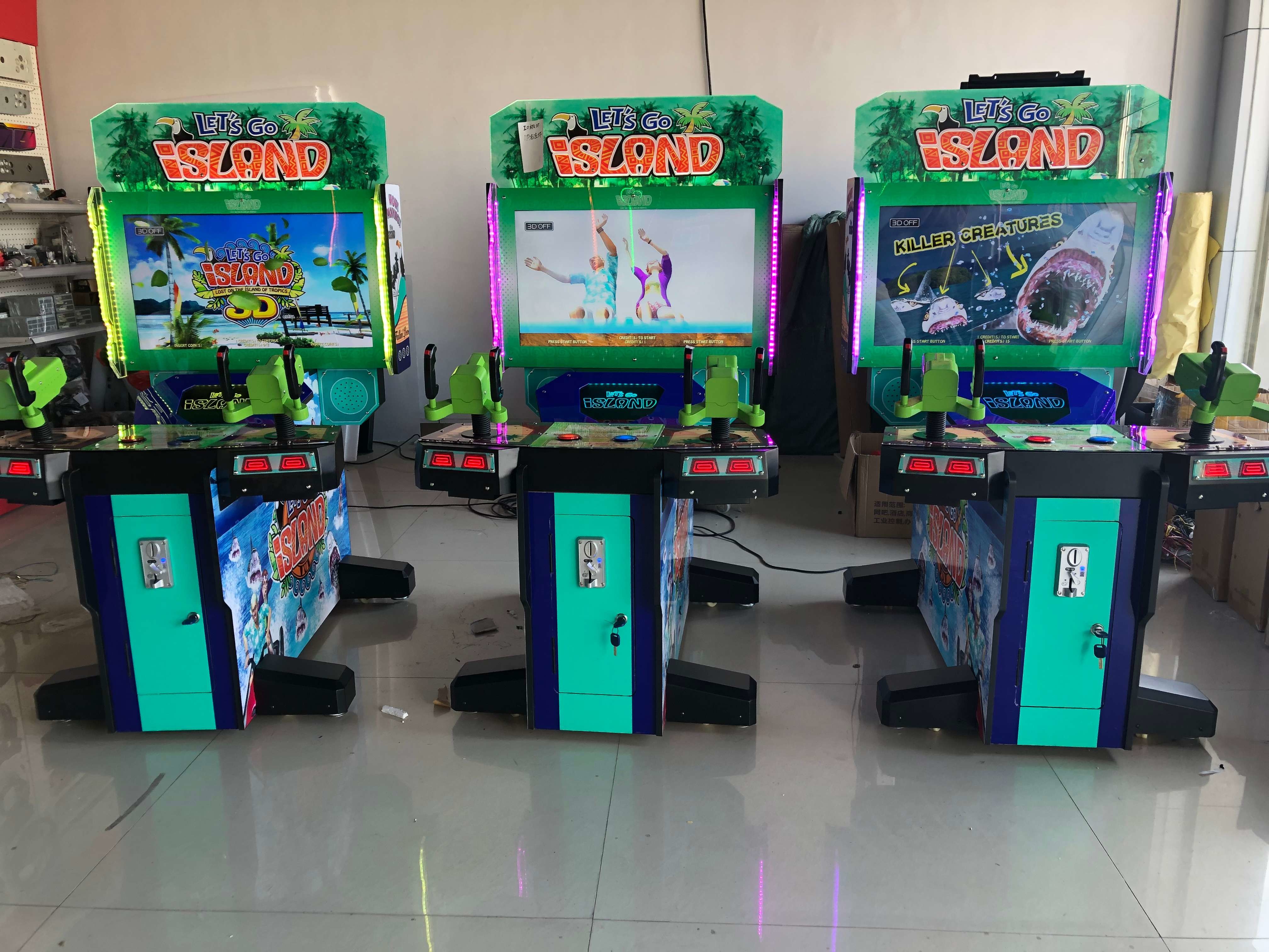 Let's Go Island Small Arcade Game Machine Gun Shooting Game Machine