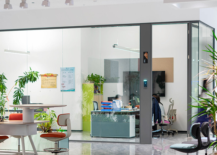 Full View / Framed Glass Partition Wall With Switch Panel For Socket / Electric Line L Shape Short / Long Wall