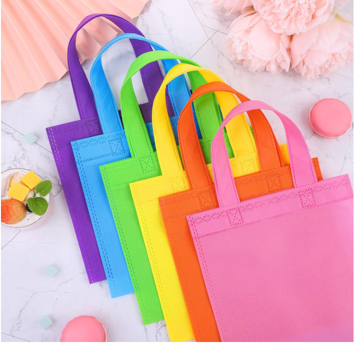 Reusable Party Non-Woven Favor Bags 9.5×9.5 Inch Pinata Goodie Gift Bag Colorful Tote Candy Bags For Birthday Weeding Party