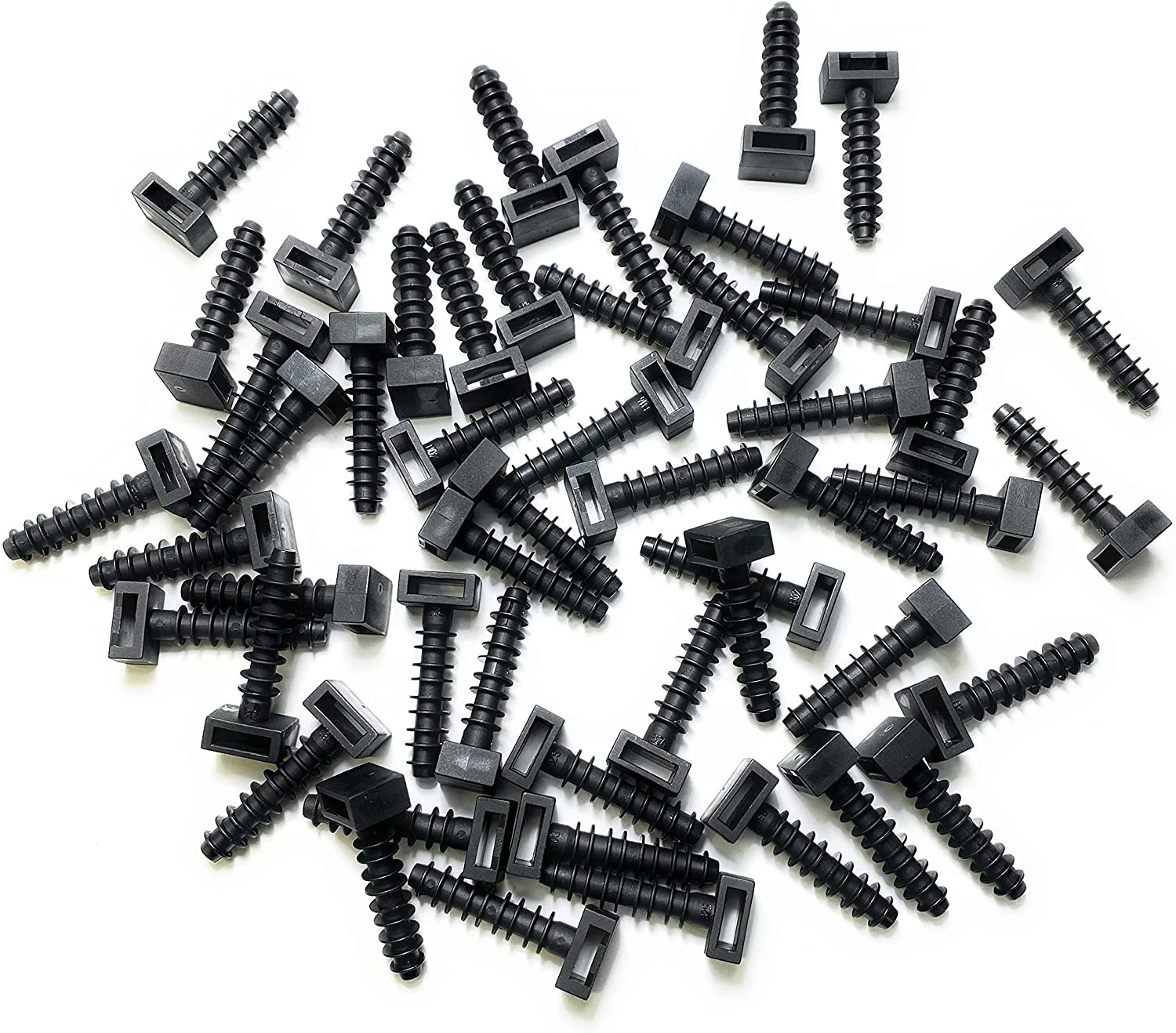 Black Cable Tie Accessories 6mm PP / Nylon 66 Zip Tie Cable Holder