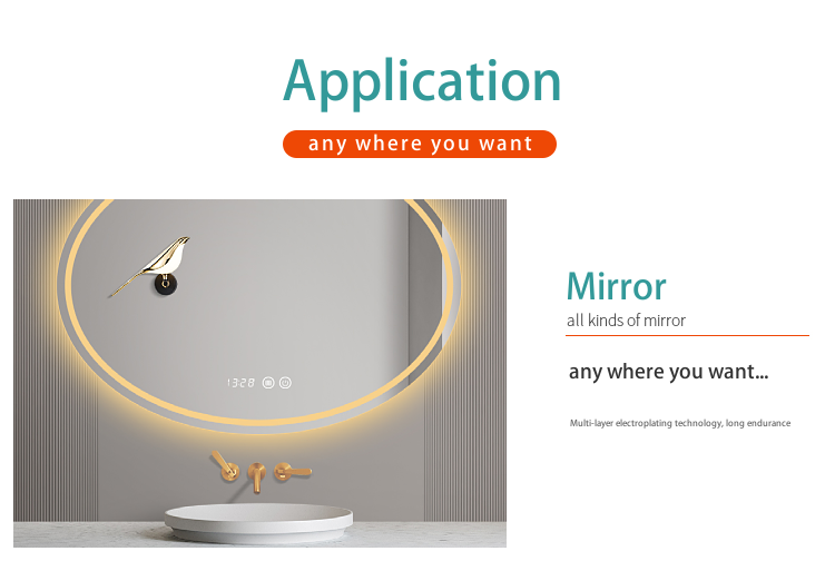 12V 1A 12W 24W 36W Bathroom Mirrors Single Color Touch Sensor Switch Without Bracket