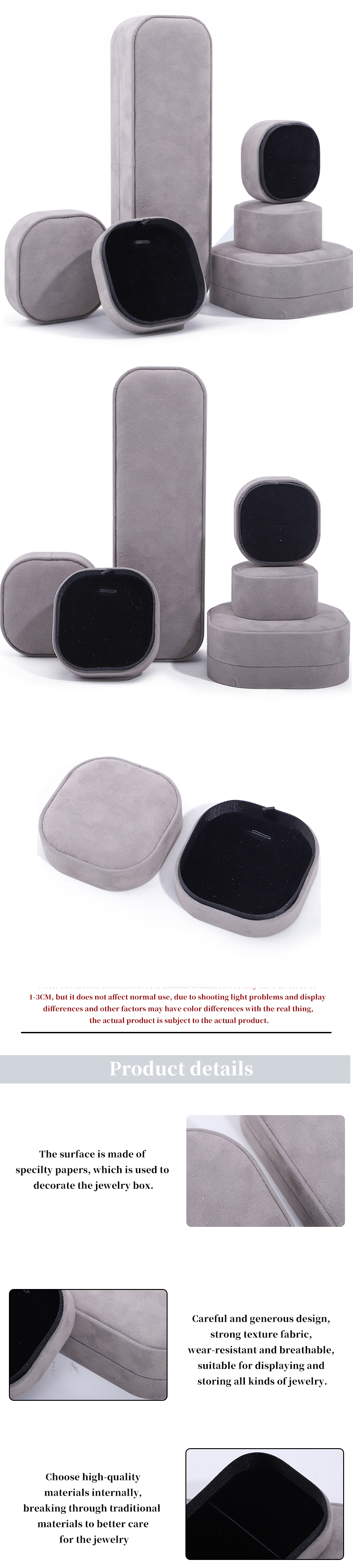 Hanhong Custom Logo Velvet Jewelry Box for Portable Storage of Bracelets Necklaces Rings
