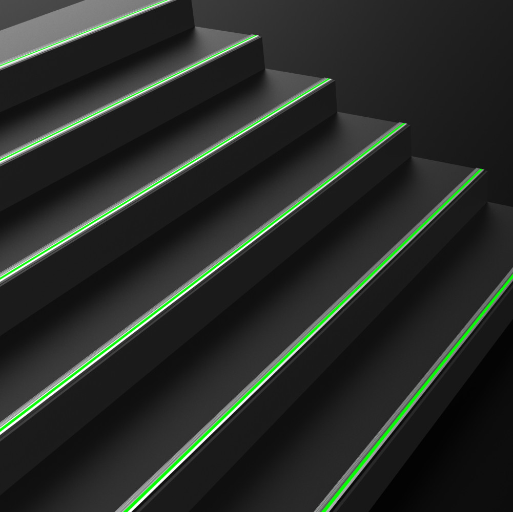 Anti-Slip Photoluminescent Stair Nosing Step Edge Markings Indoor / Outdoor Safety