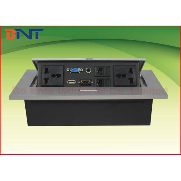  7Mm Thickness Hidden Desk Pop Up Sockets , Multi Function Socket Box Rectangular Manufactures