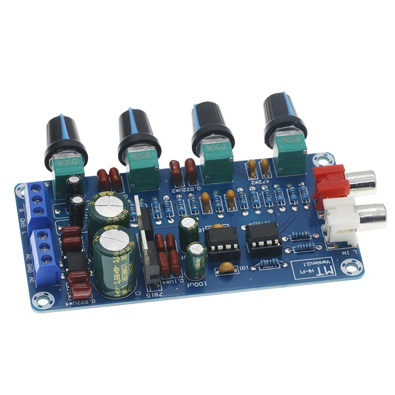 4-Channel Home Amplifier NE5532 Stereo Preamp Module with Tone Control Circuit Receivers