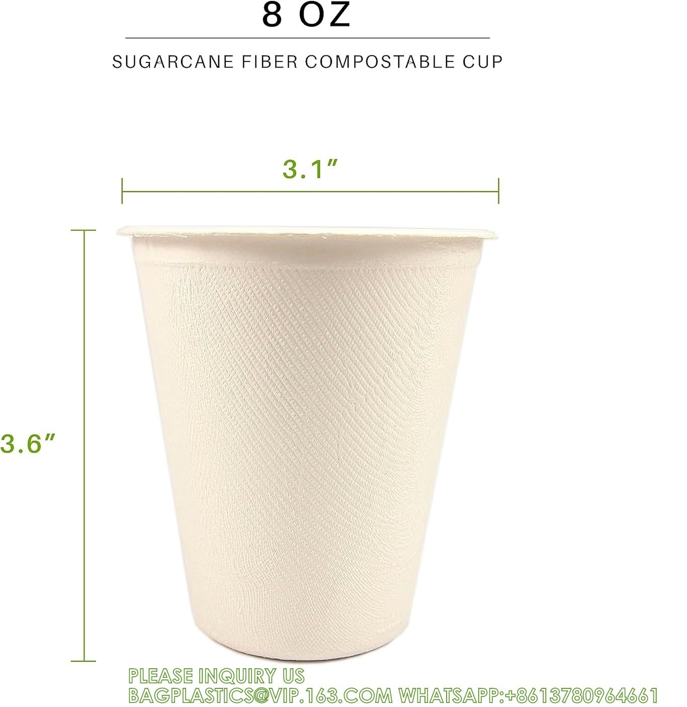 16 oz Biodegradable Disposable Drinking Coffee Cups, Eco Friendly Premium Party Cups, Natural Unbleached, Upcycled