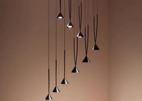 Modern Indoor Dining Room Black Chandelier Restaurant Showroom Ceiling LED
