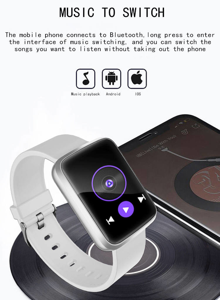 Realtek 8762C Women Smart Watch SMS TFT Calorie Monitoring Music Control