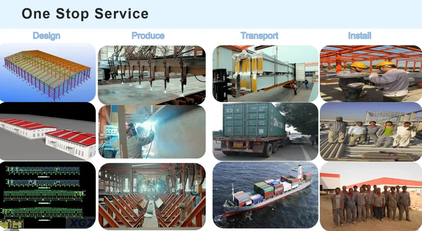 Pre Designed Clear Span Steel Structure Frame Metal Construction Buildings Industrial