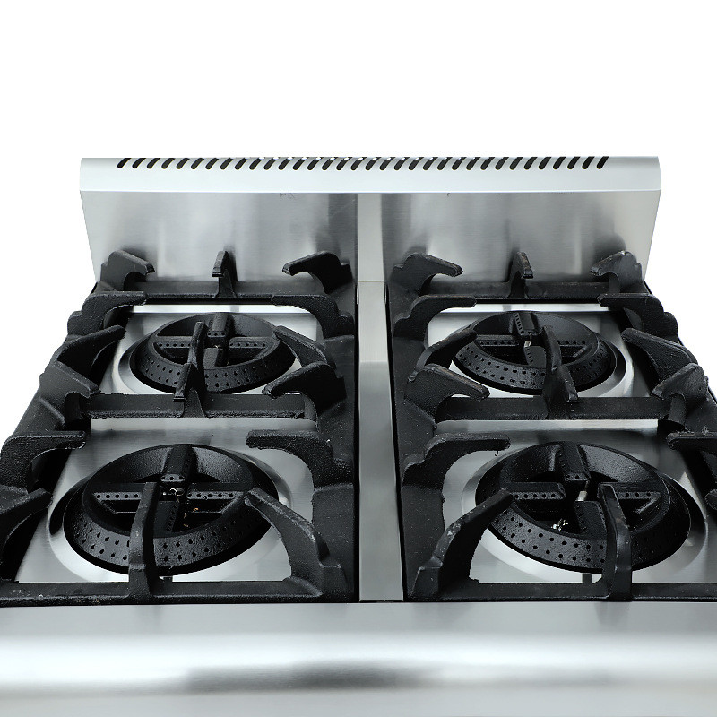 4 Burners Gas Hot Plate Stove Commercial Cooking Equipments Stainless Steel