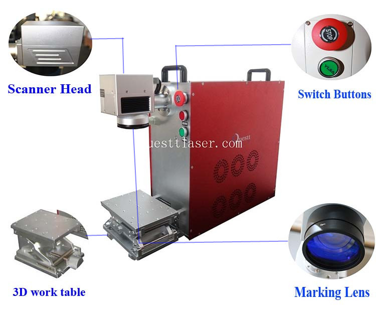 Portable Laser Marker 20W Handheld Laser Marking Machine Low Running Cost