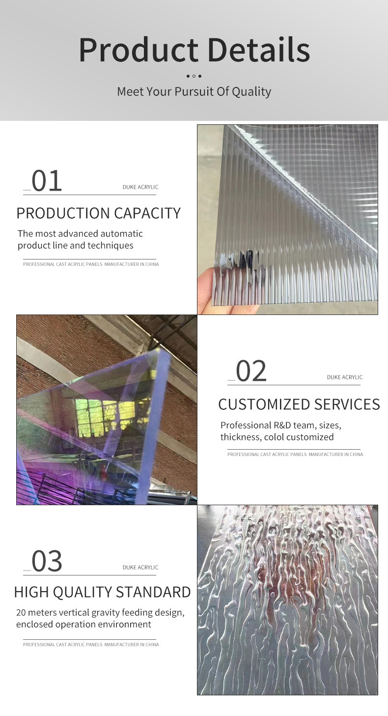 Reeded Decorative Pattern Grey Acrylic Perspex Sheet in 1220*2440mm for Interior Decoration
