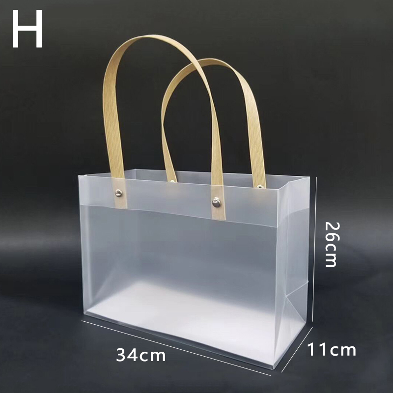 Frosted PP Bags Plastic Gift Bags With Handles Translucent Tote Gift Wrapping Flower Package Decoration Supplies