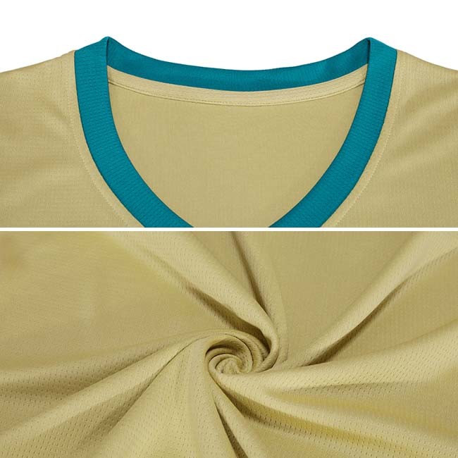 Yellow Blue Loose Football Training Tracksuits Sweat Absorbing Youth Sports Jersey