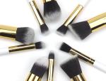 WhiteSilver Color Professional Makeup Brush Set 10 Piece/Set
