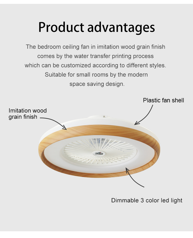 3000-6000k LED Ceiling Fan for Bedroom CB Certified and Mountable on Ceiling Box