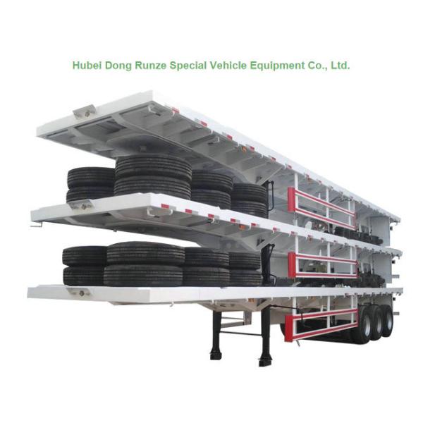 60Ton Flatbe Container Transport Trailer Carry Cargo Flat Vehicle 40ft 20ft