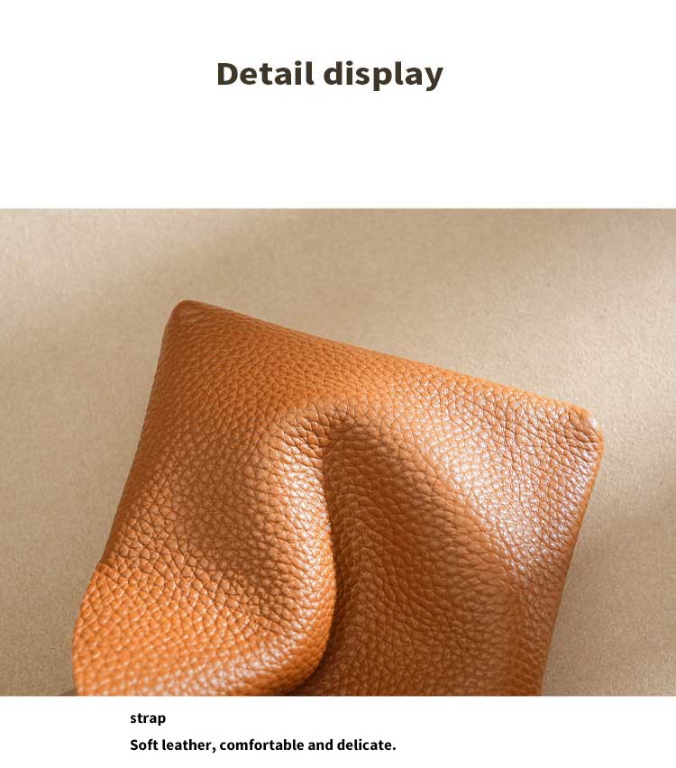 Female Genuine Leather Double Layer Mini Wallet with ID Credit Card Holders and Coin Purse