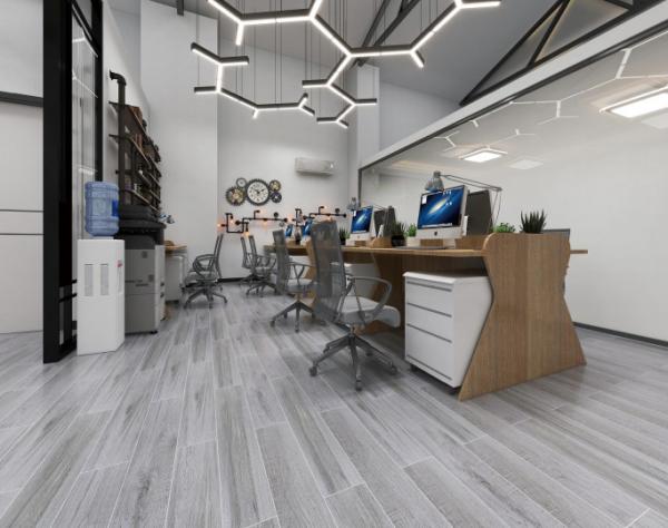 1000SQM Wooden Porcelain Tiles 150*900mm Brown Silvery Strip for Living Floor