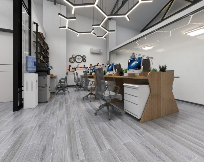 1000SQM Wooden Porcelain Tiles 150*900mm Brown Silvery Strip for Living Floor Office SGS Wall Ceramic Tiles