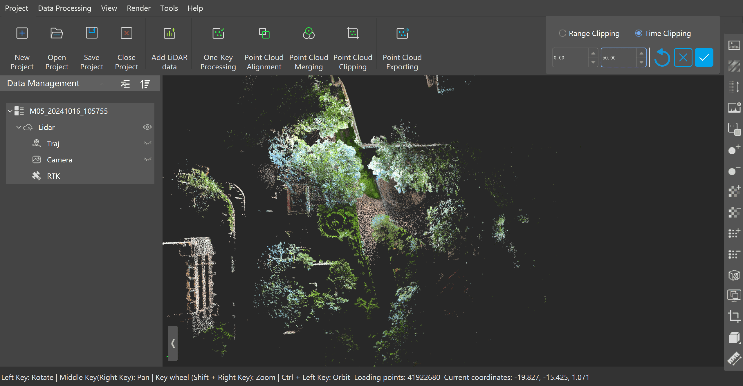 Point Cloud Process Software For Handheld SLAM Laser Scanner