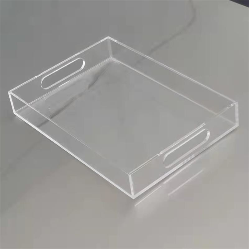 Clear Rectangular Acrylic Tray Lucite Breakfast Tray For Home Restaurant Hotel