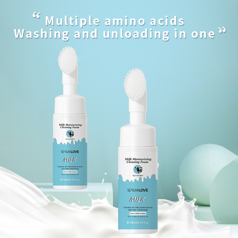 Private Label Vegan Amino Acid Cleansing Mousse Remove Makeup Moisturizing Face Wash Rose Foaming Facial Cleanser