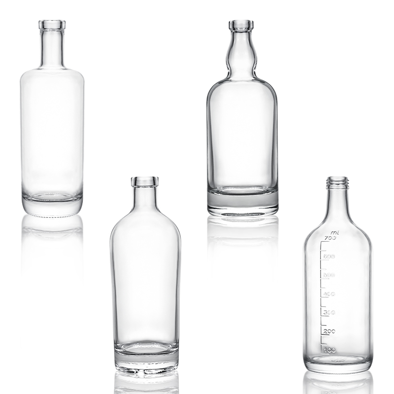 Glass Bottle with Lid Adaptable to Different Scenarios of Rum Vodka Whisky Tequila Gin