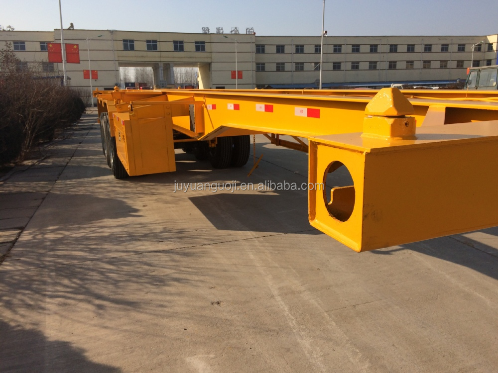 Custom Colors 20-60 Tons 2 3 4 Axles Skeleton Semi Truck Trailer 20ft 40ft Container Chassis Semi Trailer
