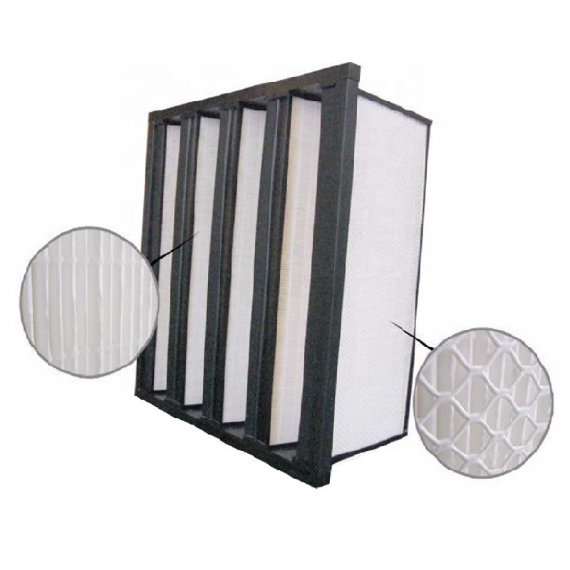 Plastic Frame 900m3/H Cleanroom Air Filter / 2 Interval V Bank Air Filter