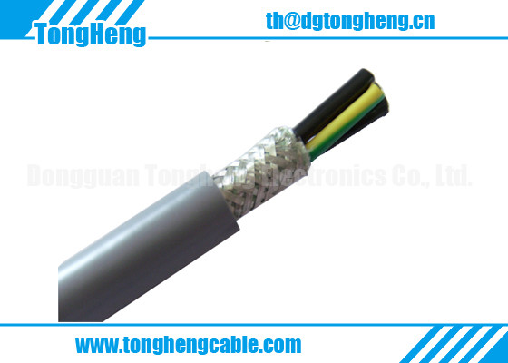 Tear Resistant Tinned Copper Braiding Shield Screened Custom PUR Power Cable