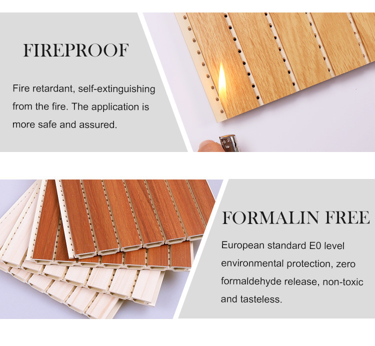 Decorative Fireproof WPC Soundproof Wall Panel 1.22*3m 1.22*2.8m