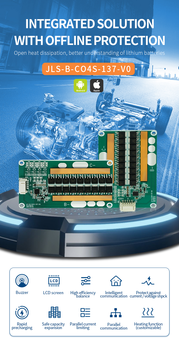 KLS 3.7v Li-Ion 13s 48v Battery Protection Board Bms 80a - 200a 18650 Pcm With Switch
