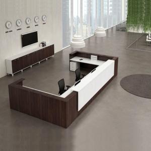  Salon Front Office Reception Desk Modern Style With Melamine Panel Manufactures