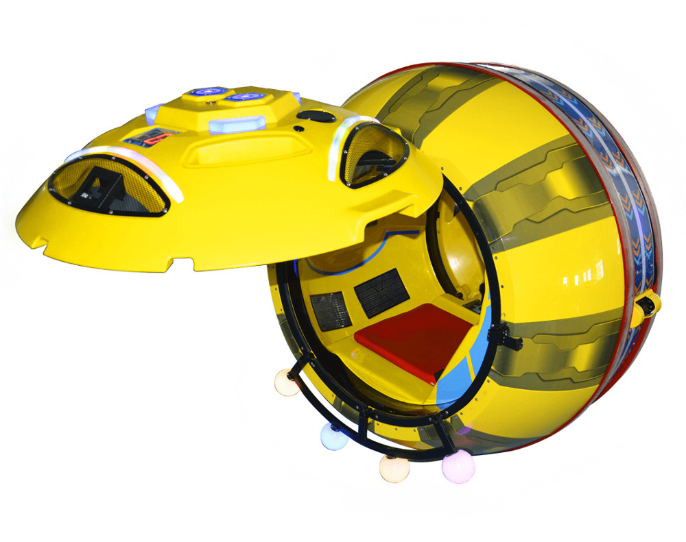 Fiberglass + Metal Amusement Car Ride 360 Degree Happy Car Space Capsule