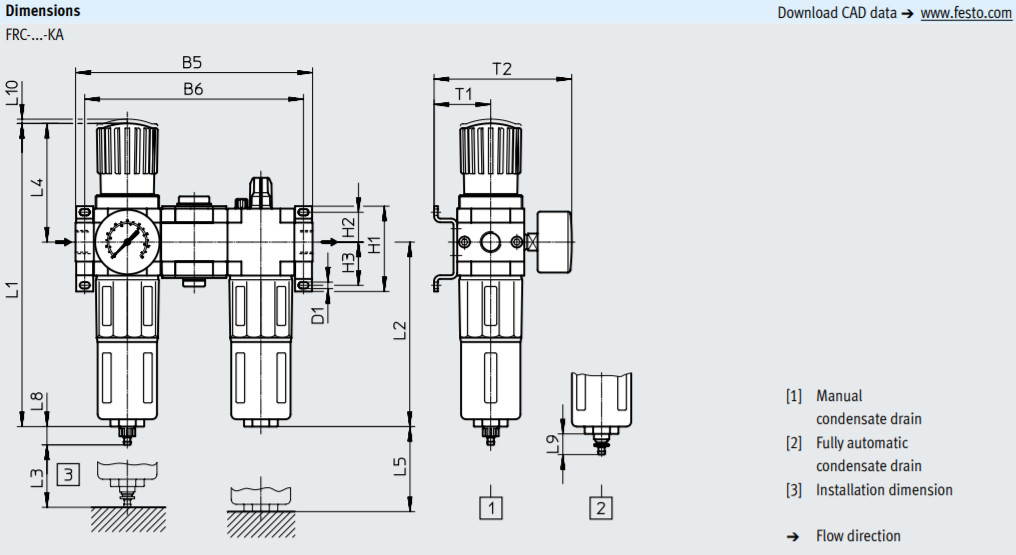 FRC-3/8-D-7-MIDI SMC Air Filter Regulator 5 Micron 1~16 Bar 40mm