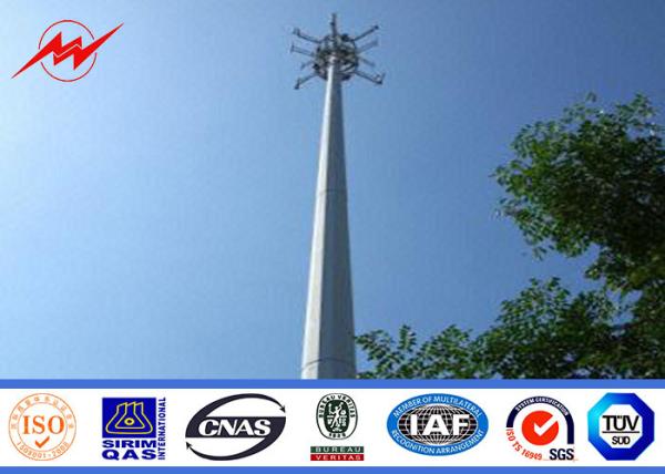 Quality Shockproof 40 Feet Electrical Mono Pole Tower , Mobile Telephone Masts for sale