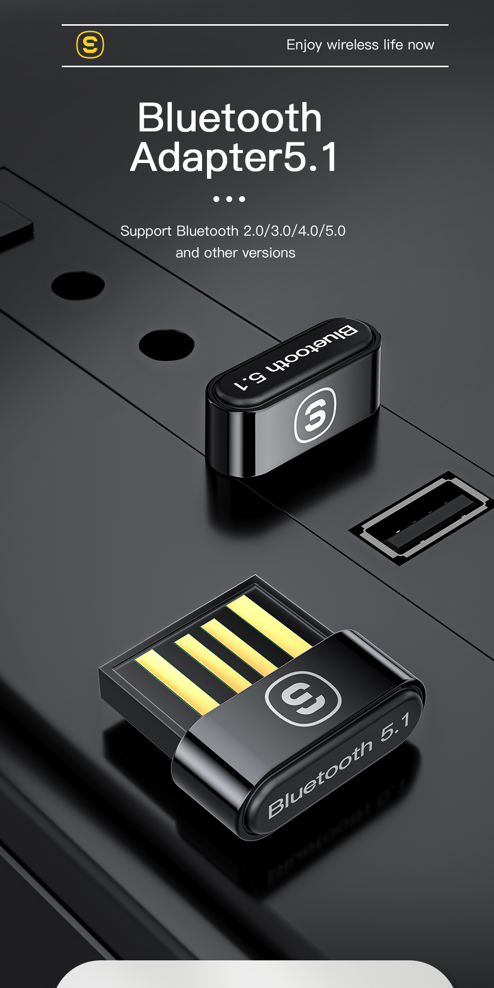 Essager 2022 Cooler Mini BT5.1 USB Bluetooth Adapters 5.1 USB Wireless Receiver Adaptor