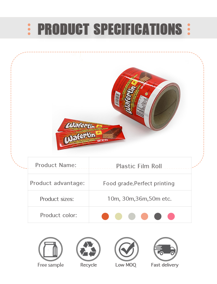 Custom Printed Aluminum Foil Laminated Energy Bar/Chocolate Packaging Roll Films BOPP Adhesive Film
