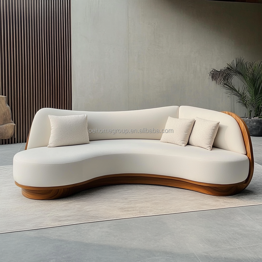 Italian Velvet Sofa Fabric Leisure Curved Couch Set Modern Unique Living Room Sofa For Modern Lounge