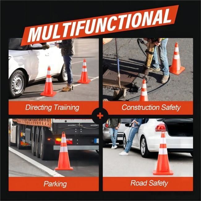 1.8KG PVC Traffic Safety Cones Orange Cone Construction For Warning Emergency